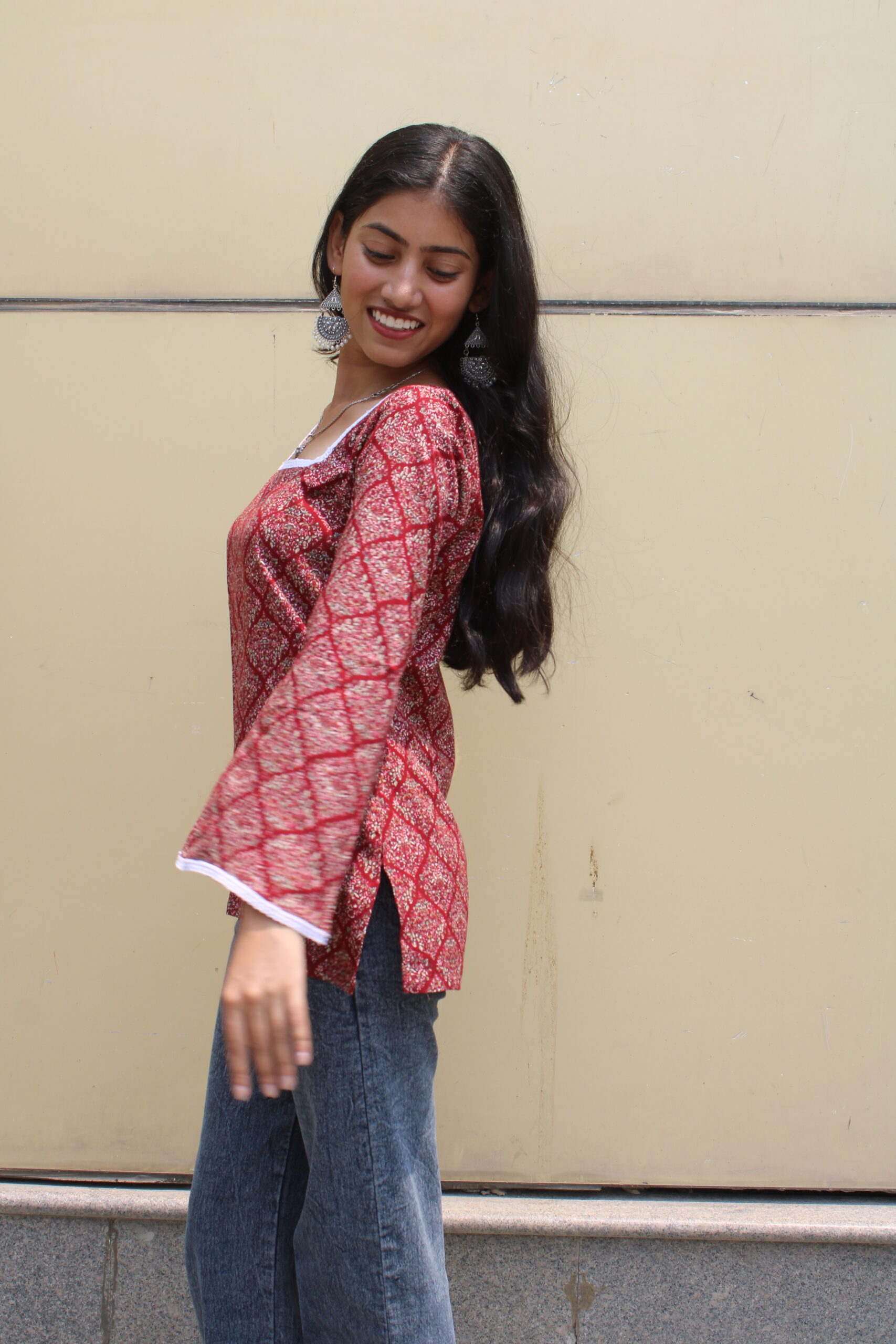 Saffron Shade – Maroon Kurti for Timeless Style - Image 3