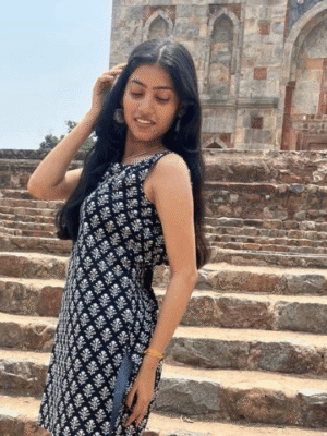 Shadow pop- printed cotton kurti in black