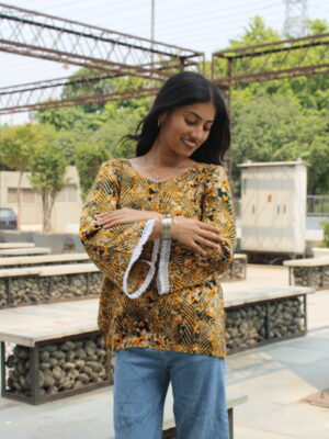 Zesty Mood – Bold  Kurti in Yellow & Green