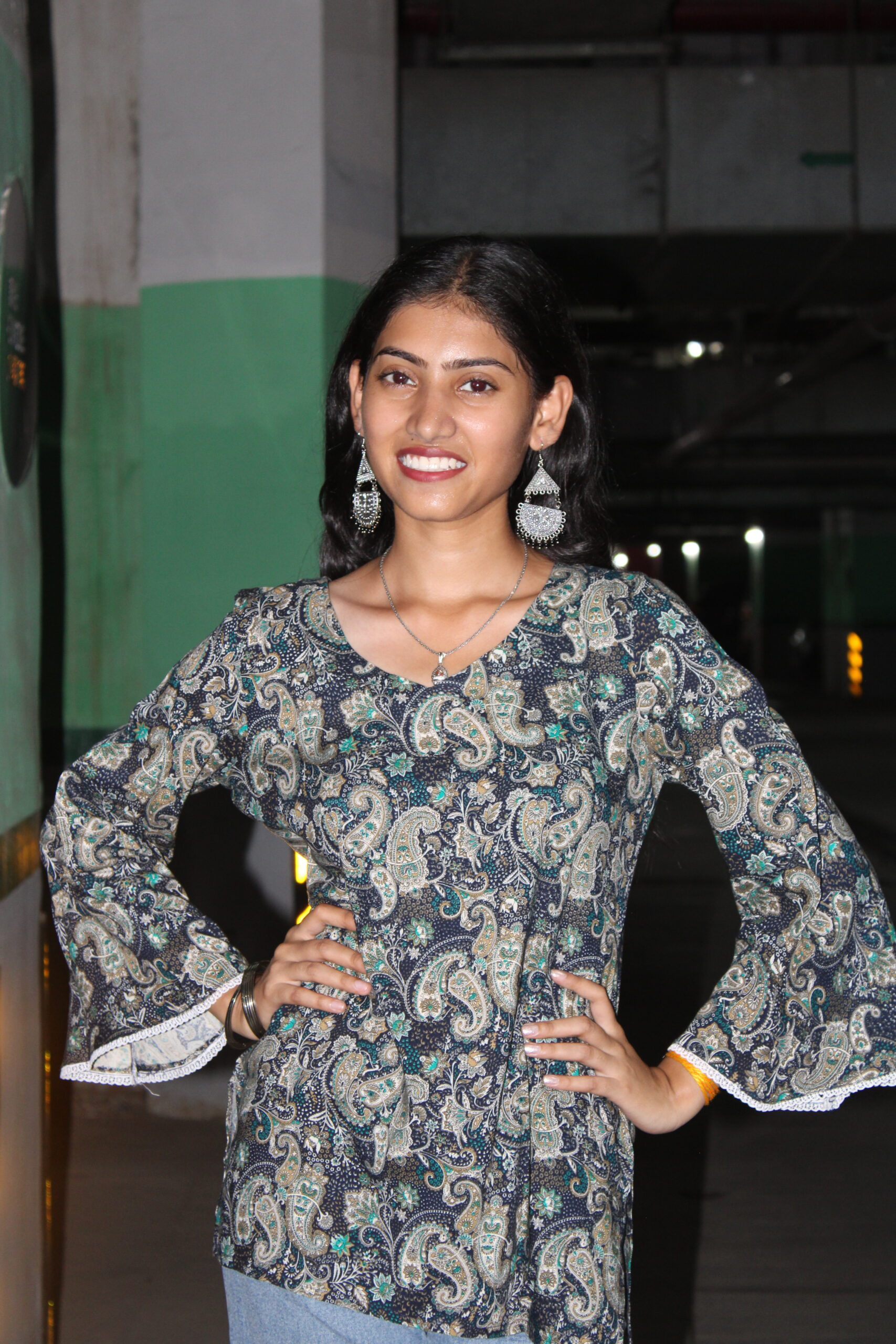 Floral Hues – Blue Base Rayon Kurti for All - Image 4