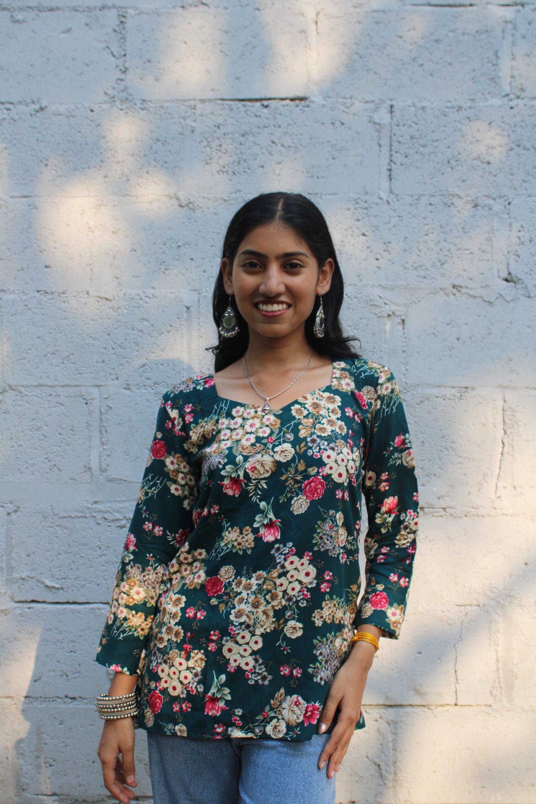 Green Glow – Simple Printed Rayon Kurti - Image 3