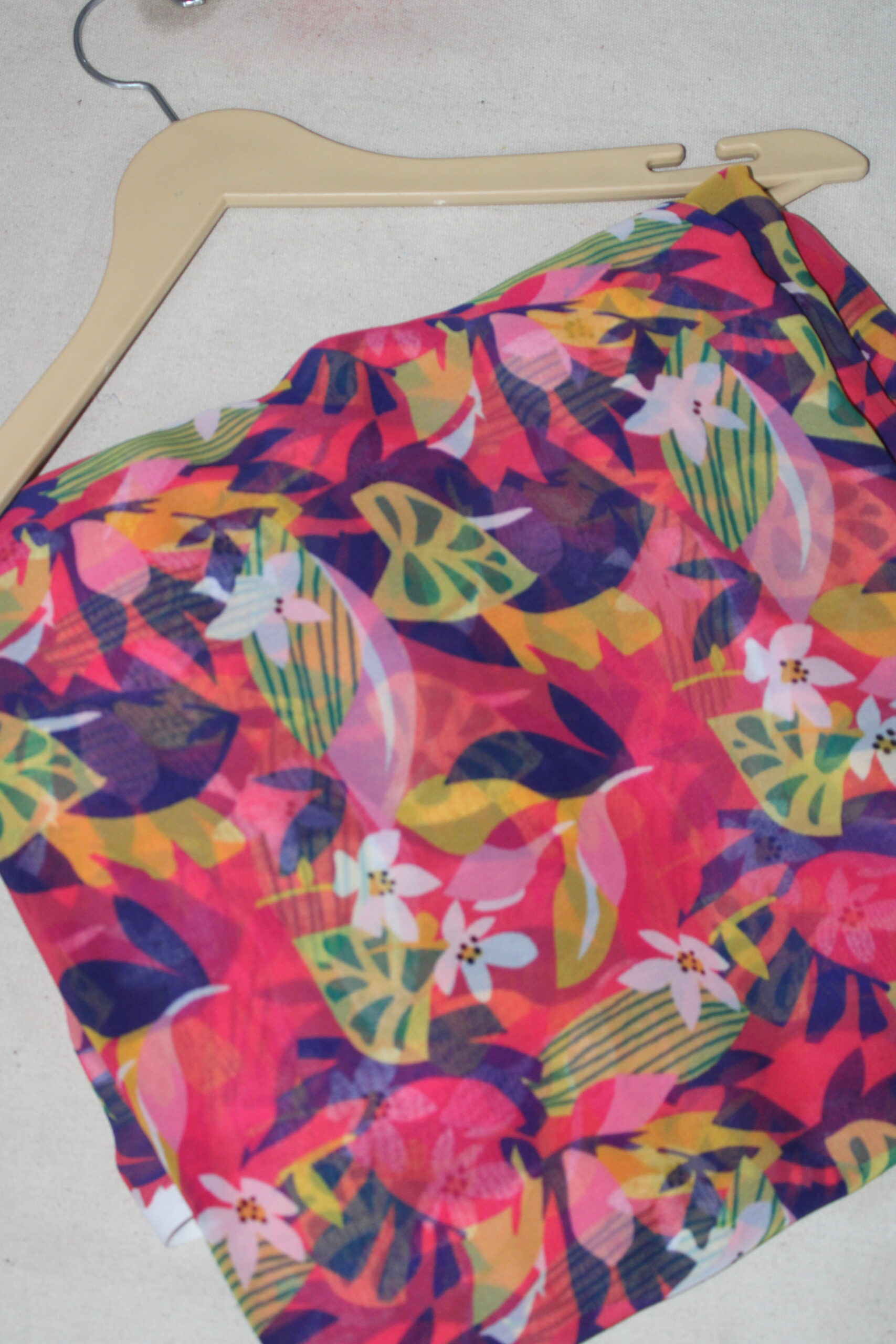 Twilight Bloom – Georgette Kurti in Pink & Blue - Image 3