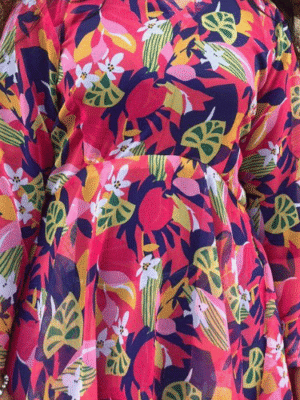 Twilight Bloom – Georgette Kurti in Pink & Blue