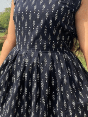 ocean dream- dark blue cotton kurti with elegant print