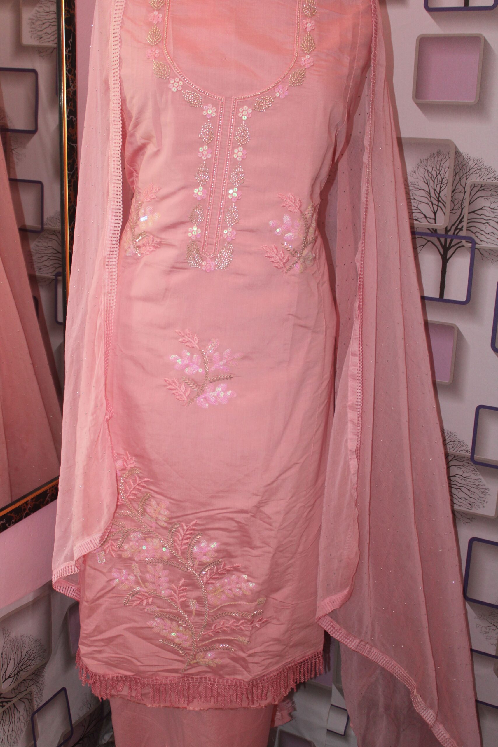 Inaya β Blush Pink Sequin Suit Set - Image 3