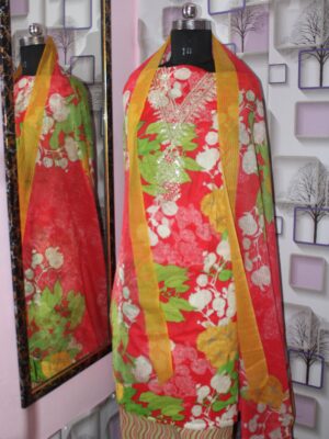 Zehra – Red Bloom Cotton Suit Set