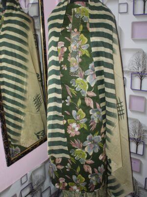 Sitara – Beige & Blue Embroidered Cotton Suit Set